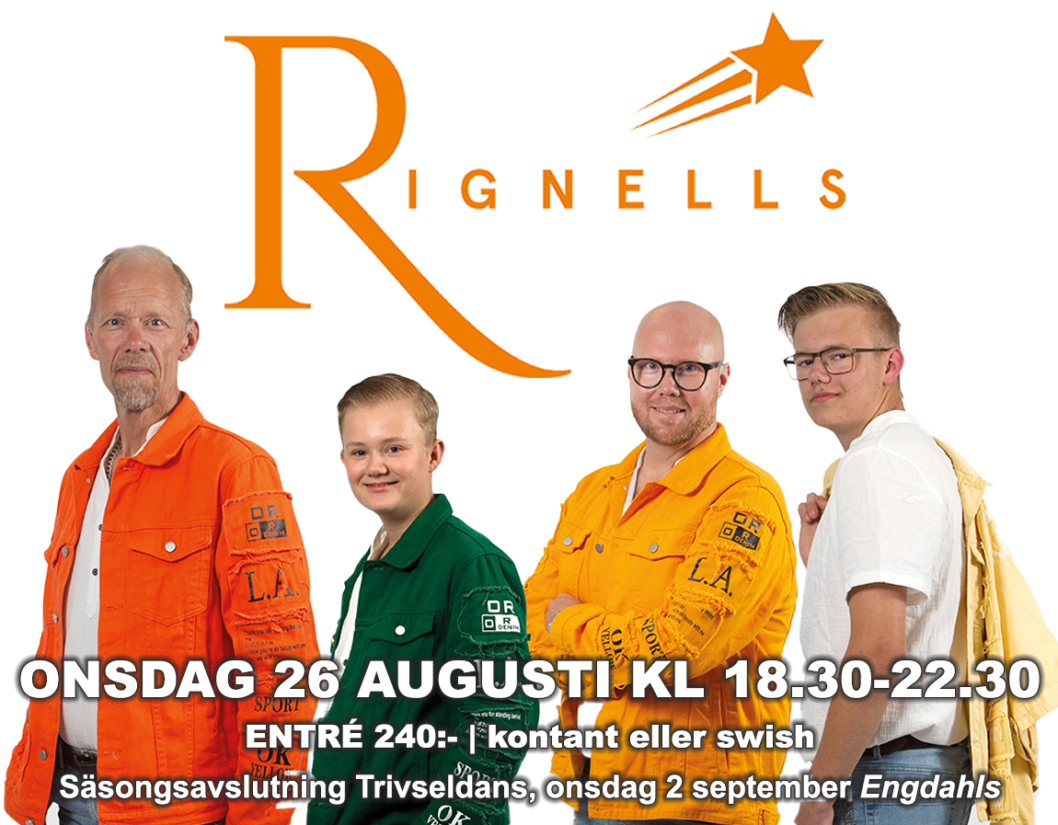 26 augusti trivseldans till Rignells!