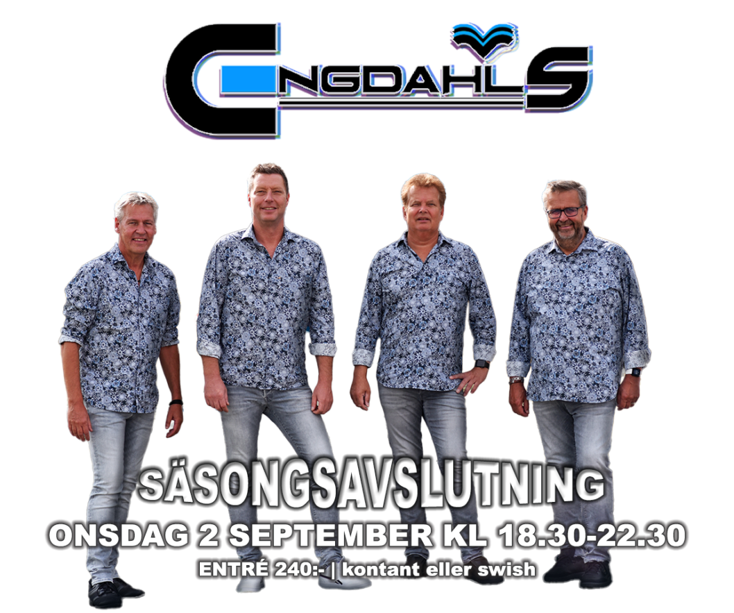 Säsongsavslutning 2 september med dans till Engdahls!